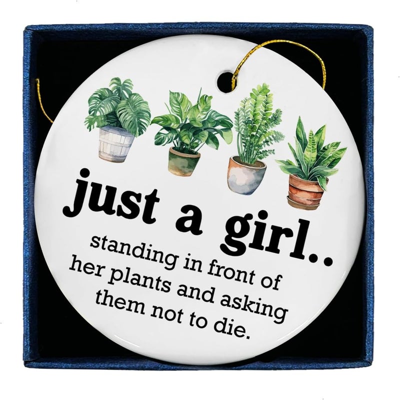 ZOSAN Funny Plant Lovers Ceramic Ornament Gifts, Gifts for Plant Lovers Gardening Christmas Ornament - Image 1